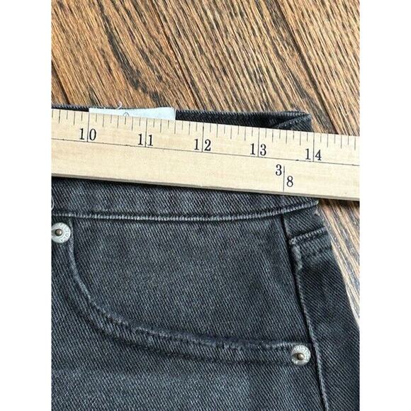 Pistola Gigi Cut Off Denim Shorts Distressed Frayed Hem Low Rise Black Size 26 - Picture 4 of 7